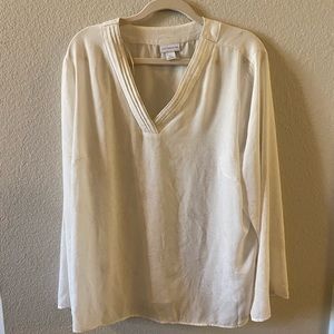 Liz Claiborne blouse with gold floral accent